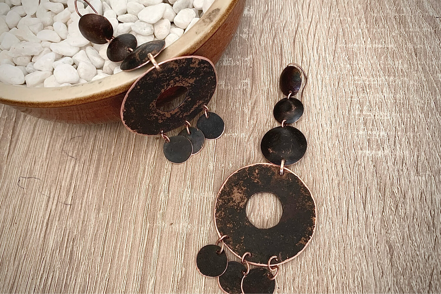Orecchìni “ Nero Taras “ in Bronzo