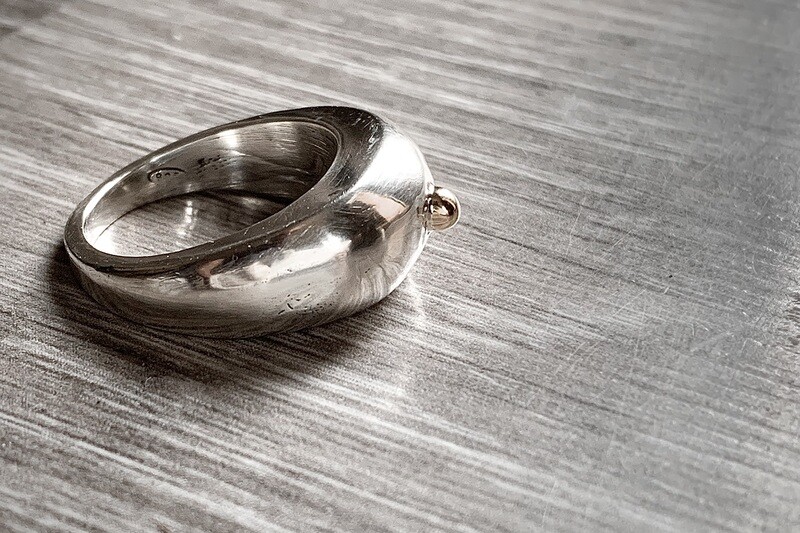 &quot;Goccia d&#39;Oro&quot; Anello Argento925 &amp; Kt