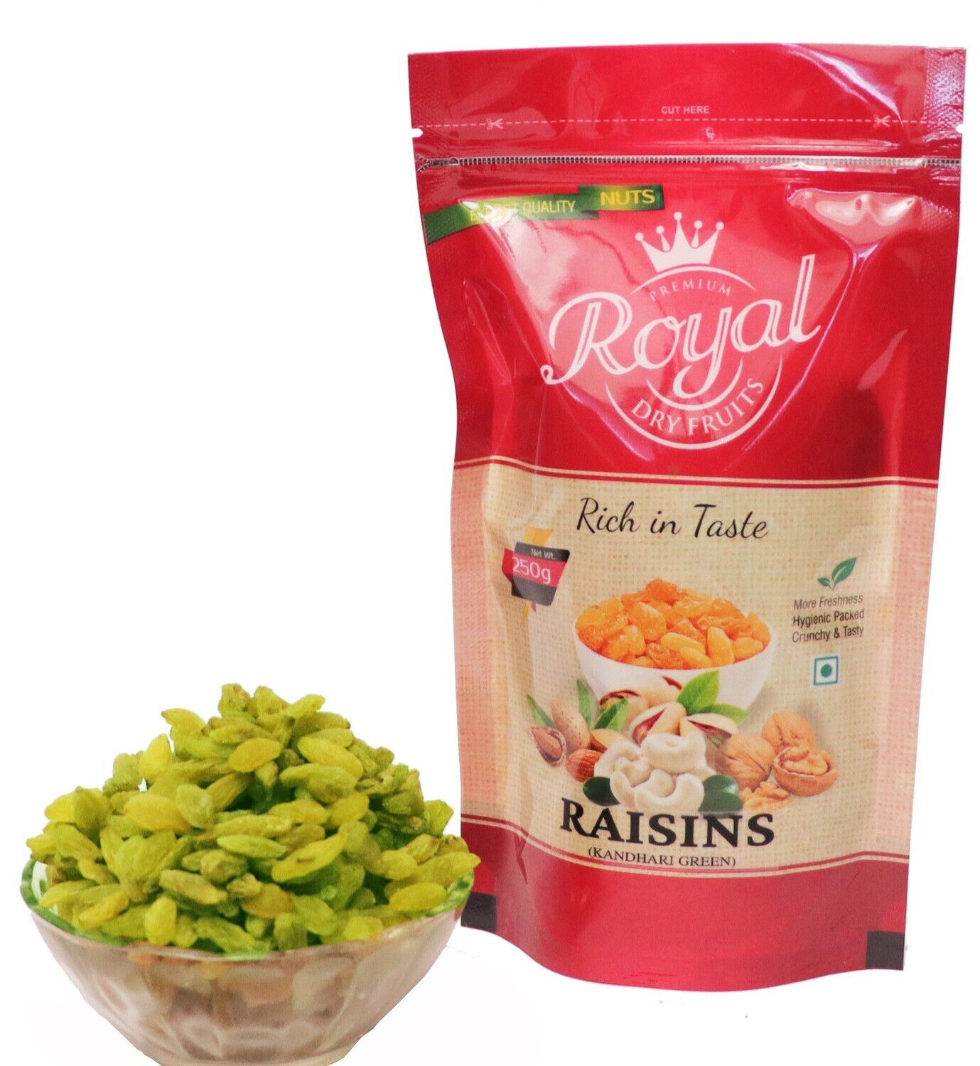 Premium Royal Dryfruits Green Raisin Aghani green (250g)