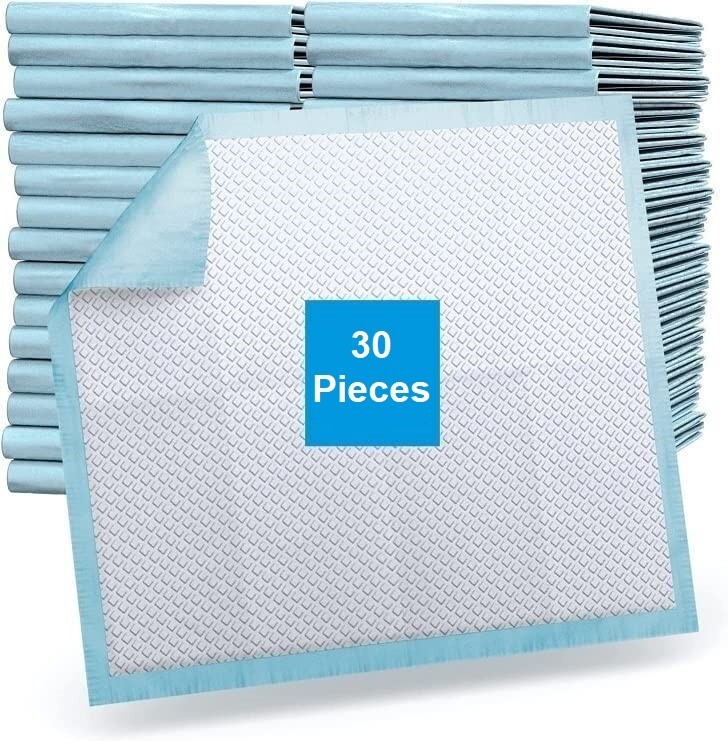 30-Pieces Packed in 3 Pouches Cherry Medical Supply 60 cm x 90 cm XL Disposable Underpads, Incontinence Pads, Chux, Bed Covers, Puppy Training Thick, Super Absorbent Protection for Kids Adults Elderly