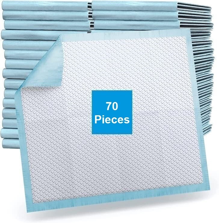 70-Pieces Packed in 7 Pouches Cherry Medical Supply 60 cm x 90 cm XL Disposable Underpads, Incontinence Pads, Chux, Bed Covers, Puppy Training Thick, Super Absorbent Protection for Kids Adults Elderly