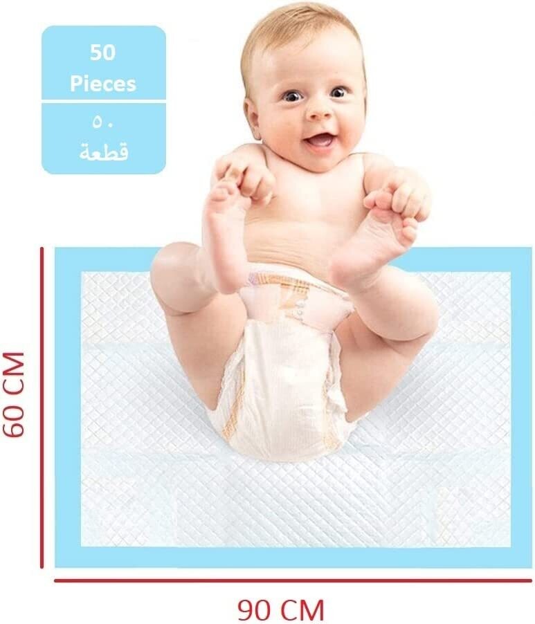 50 Pieces Packed in 5 Pouch Cherry Medical Supply 60 cm x 90 cm Disposable Changing Pads for Baby Soft Ultra Absorbent Waterproof Large Diaper Changing Pad Liners Baby Changing Pad Cover Bed Pads