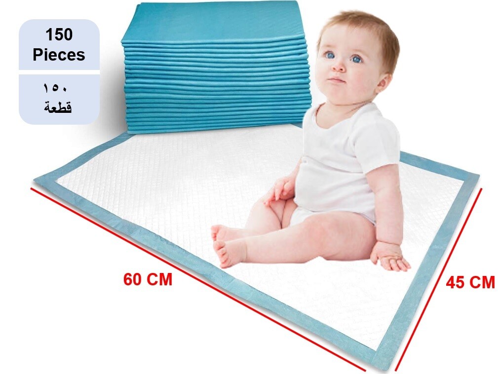 150 Pieces Packed in 5 Pouch Cherry Medical Supply 60 cm x 45 cm Disposable Changing Pads for Baby Soft Ultra Absorbent Waterproof Large Diaper Changing Pad Liners Baby Changing Pad Cover Bed Pads