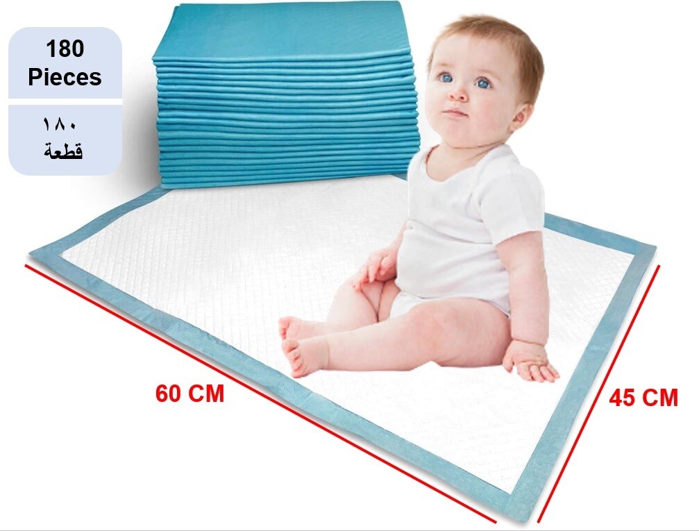 180 Pieces Packed in 6 Pouch Cherry Medical Supply 60 cm x 45 cm Disposable Changing Pads for Baby Soft Ultra Absorbent Waterproof Large Diaper Changing Pad Liners Baby Changing Pad Cover Bed Pads