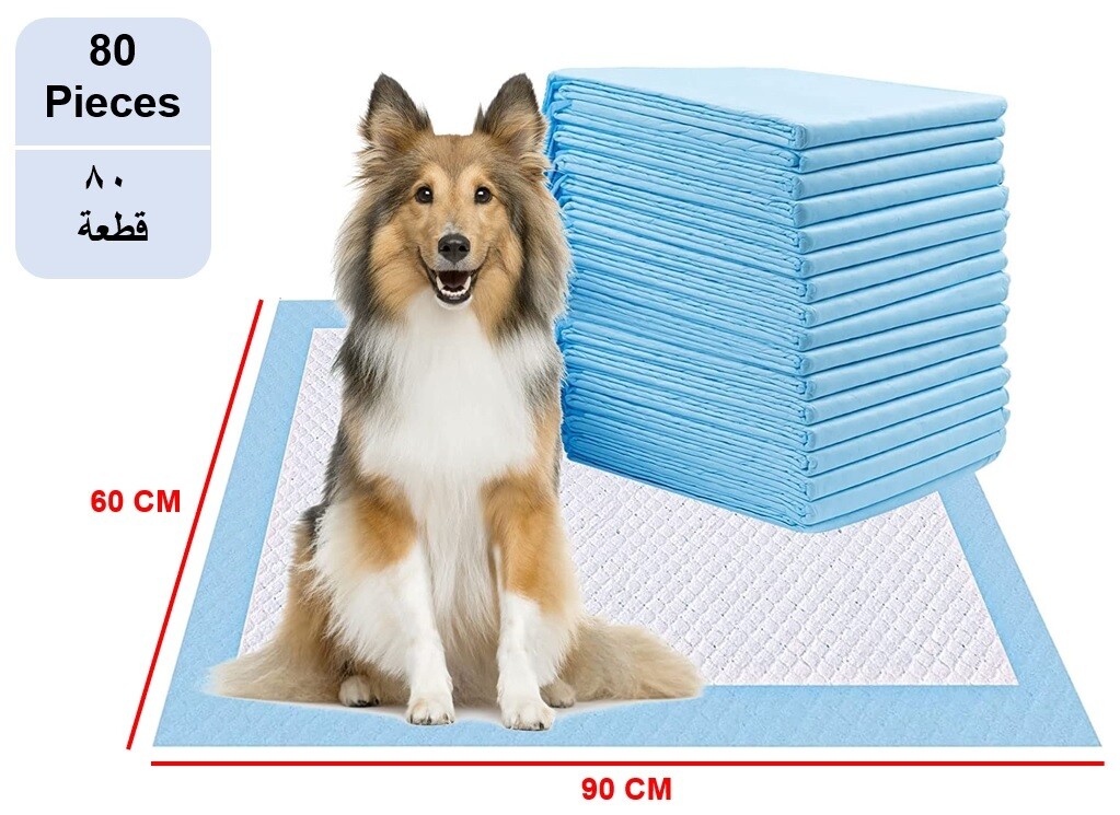 80-Pieces Packed in 8 Pouches Cherry Medical Supply 60 cm x 90 cm XL Pet Training Pads &amp; Puppy Pads Super Absorbent Pee Pads for Dogs, Leak-Proof Potty Training Pads for Puppies Cats Rabbits Pet Pads