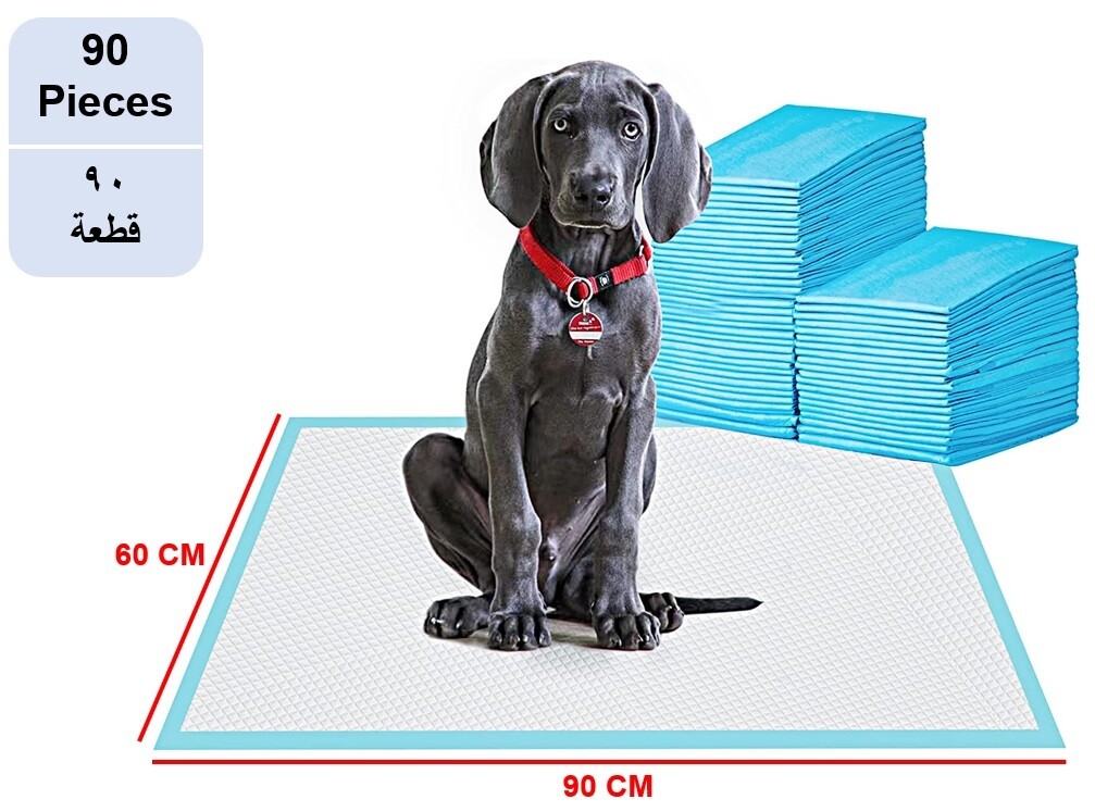 90-Pieces Packed in 9 Pouches Cherry Medical Supply 60 cm x 90 cm XL Pet Training Pads &amp; Puppy Pads Super Absorbent Pee Pads for Dogs, Leak-Proof Potty Training Pads for Puppies Cats Rabbits Pet Pads