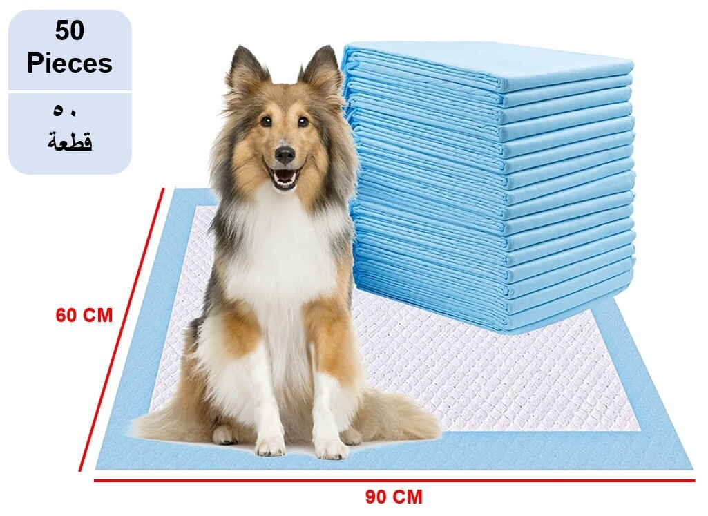 50-Pieces Packed in 5 Pouches Cherry Medical Supply 60 cm x 90 cm XL Pet Training Pads &amp; Puppy Pads Super Absorbent Pee Pads for Dogs, Leak-Proof Potty Training Pads for Puppies Cats Rabbits Pet Pads
