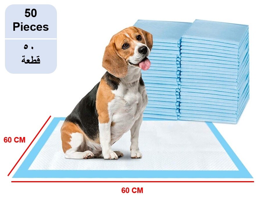 50-Pieces Packed in 2 Pouches Cherry Medical Supply 60 cm x 60 cm L Pet Training Pads &amp; Puppy Pads Super Absorbent Pee Pads for Dogs, Leak-Proof Potty Training Pads for Puppies Cats Rabbits Pet Pad