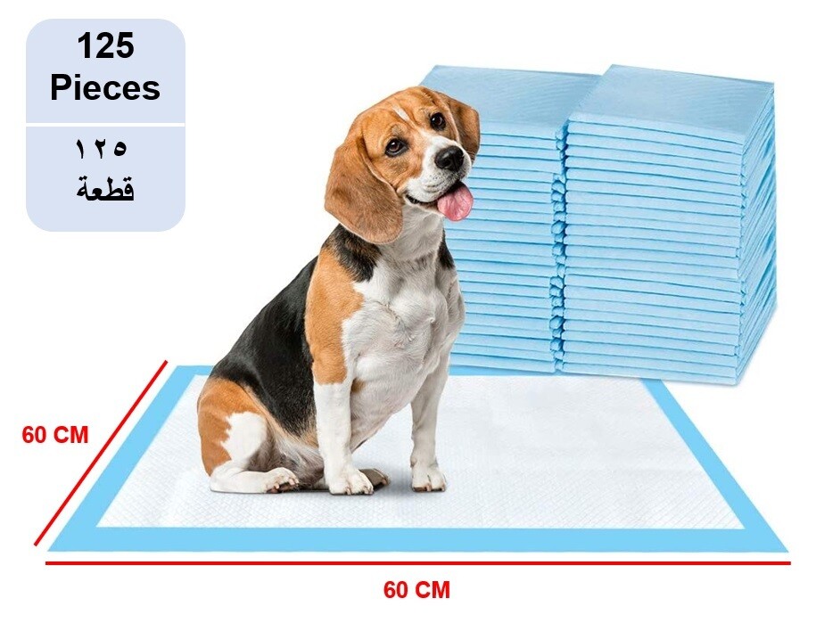 125-Pieces Packed in 5 Pouches Cherry Medical Supply 60 cm x 60 cm L Pet Training Pads &amp; Puppy Pads Super Absorbent Pee Pads for Dogs, Leak-Proof Potty Training Pads for Puppies Cats Rabbits Pet Pad