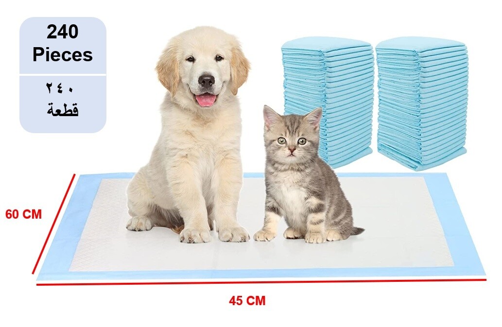 240-Pieces Packed in 8 Pouches Cherry Medical Supply 60 cm x 45 cm S Pet Training Pads &amp; Puppy Pads Super Absorbent Pee Pads for Dogs, Leak-Proof Potty Training Pads for Puppies Cats Rabbits Pet Pad