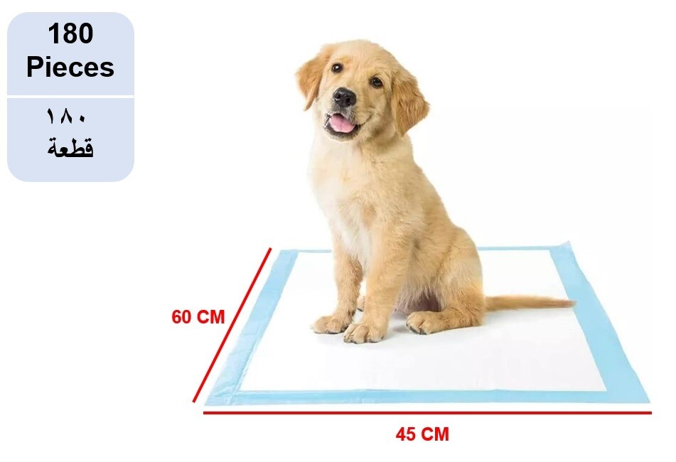 180-Pieces Packed in 6 Pouches Cherry Medical Supply 60 cm x 45 cm S Pet Training Pads &amp; Puppy Pads Super Absorbent Pee Pads for Dogs, Leak-Proof Potty Training Pads for Puppies Cats Rabbits Pet Pad