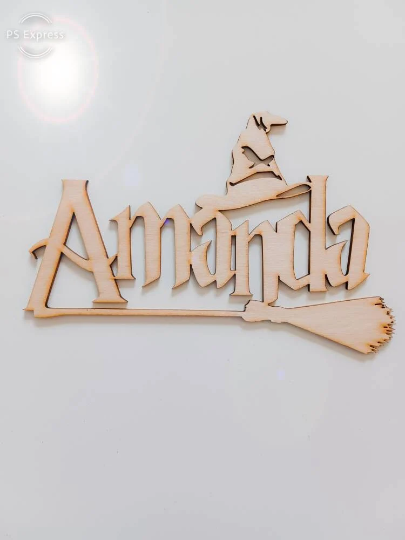 HARRY POTTER Personalized Wooden Plaque Kids Bedroom Child Name Sign Laser Cut Wall Art and Door Sign