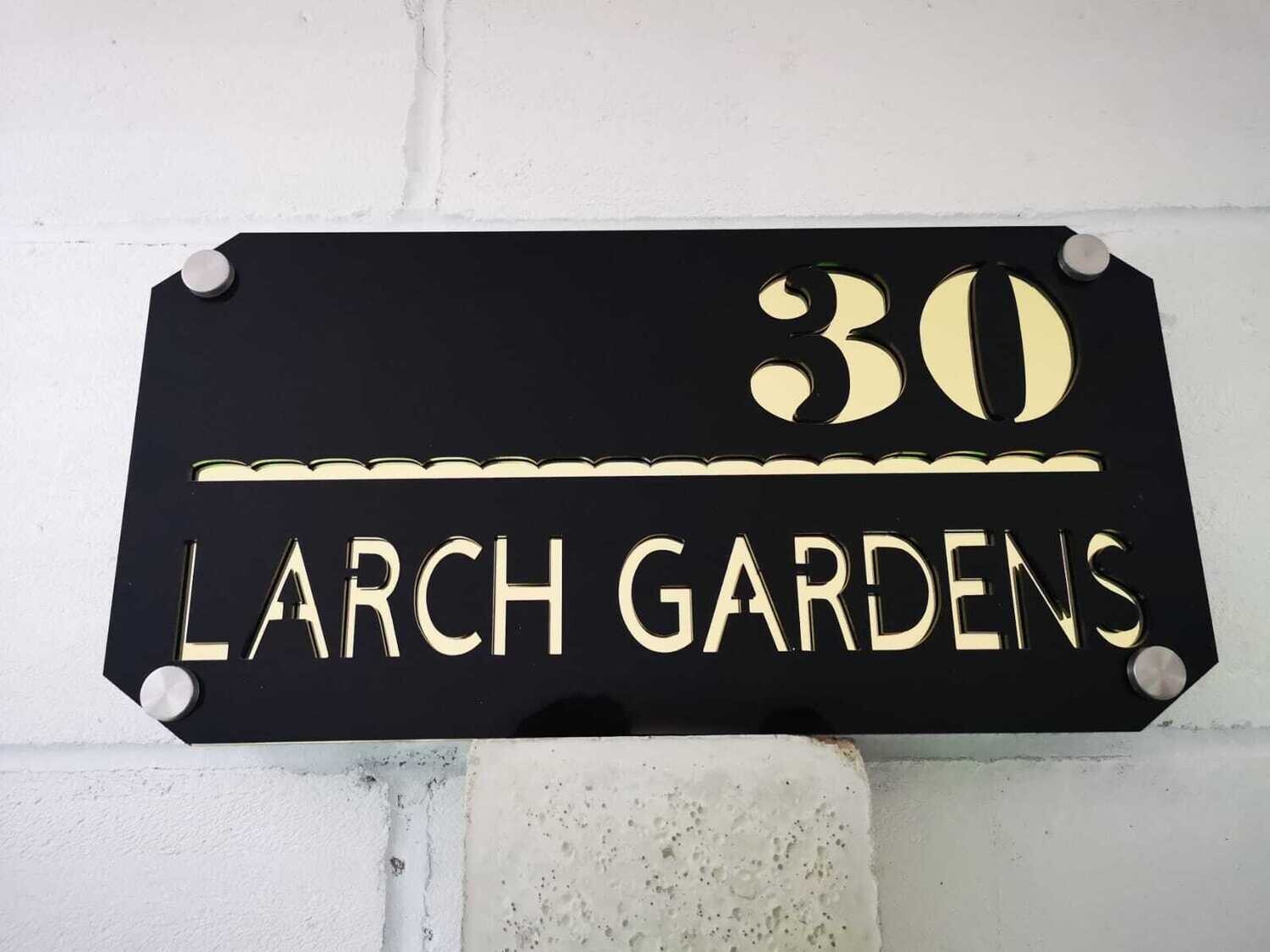 Contemporary Floating Acrylic House Sign Door Sign Bespoke Custom Door Plaque