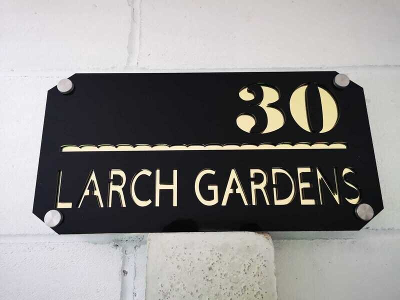 Contemporary Floating Acrylic House Sign Door Sign Bespoke Custom Door Plaque
