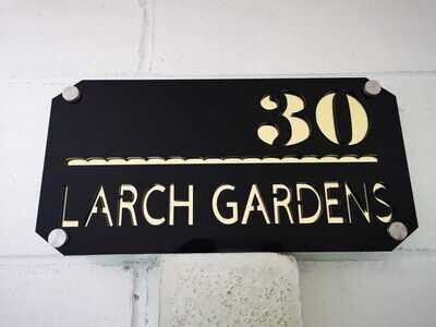 Contemporary Floating Acrylic House Sign Door Sign Bespoke Custom Door Plaque