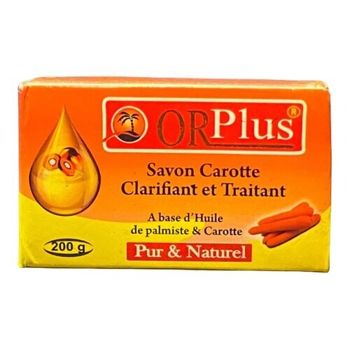 Savon carotte - clarifiant &amp; traitant - 100% Naturel - Orplus - 200 g
