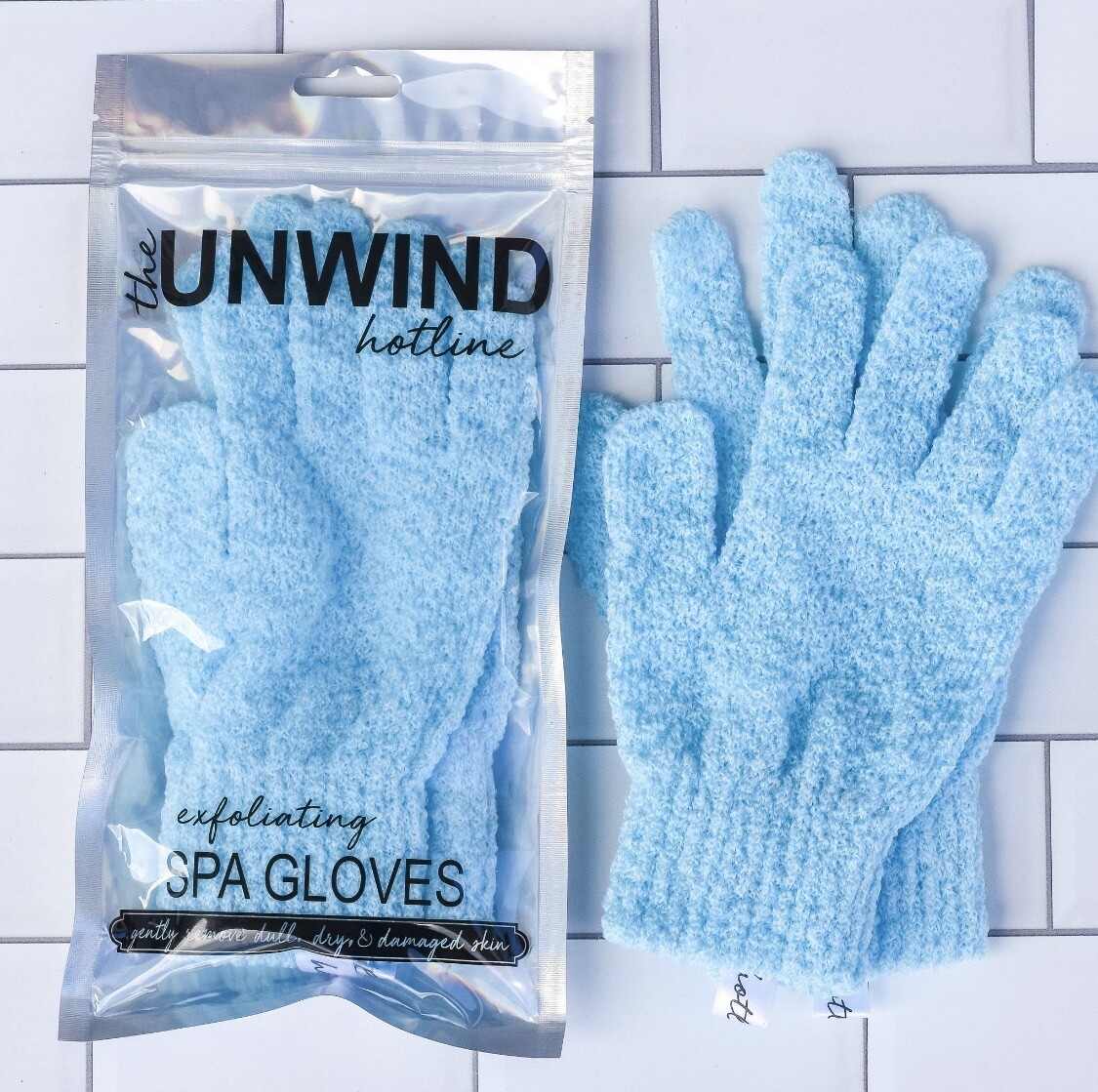 Gants de spa exfoliants (1 paire), Couleurs (à choisir): Bleu