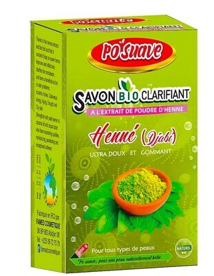 SAVON BIO CLARIFIANT À L&#39;EXTRAIT DE POUDRE DE HENNÉ (DJABI) - PO SUAVE - 200 g