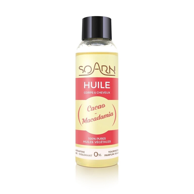 Huile pour le corps et les cheveux - cacao et macadamia - Soarn - 100 ml