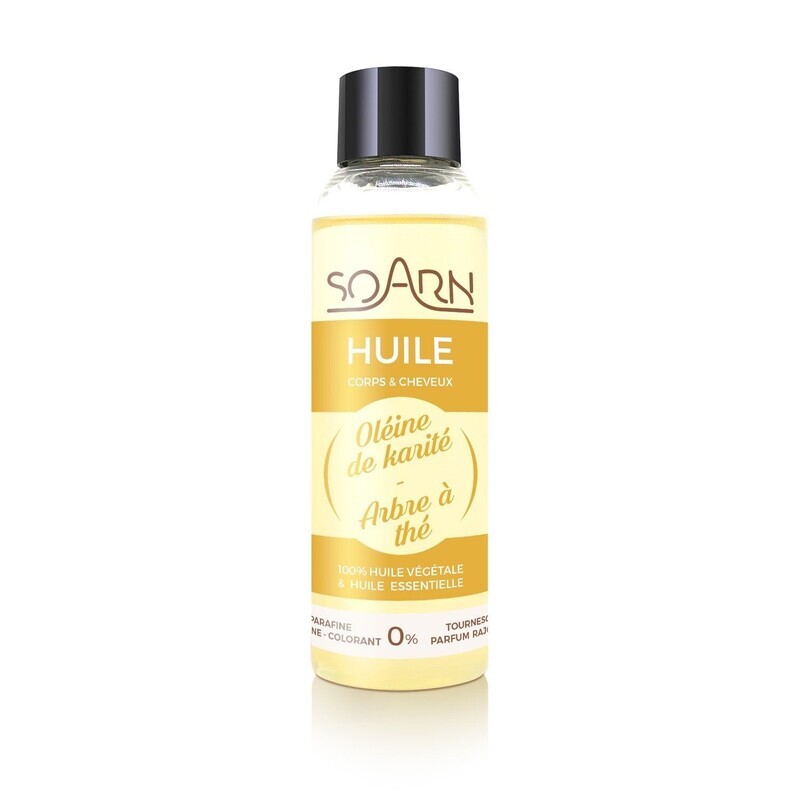 Huile pour le corps &amp; les cheveux - oléine de karité &amp; tea tree - Soarn - 100 ml