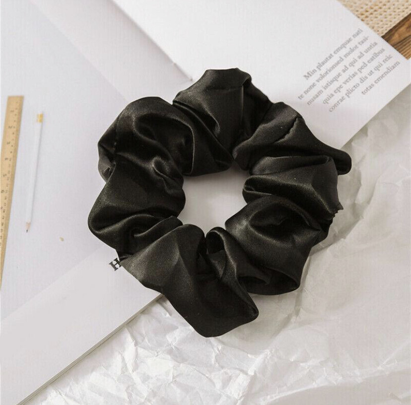 Chouchou en satin - noir
