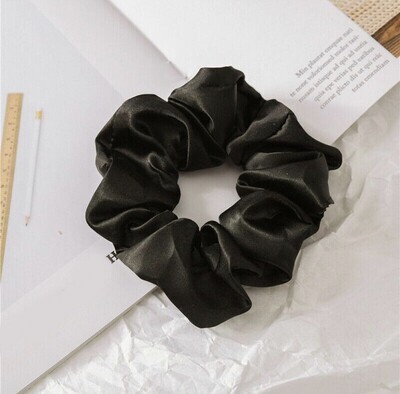 Chouchou en satin - noir