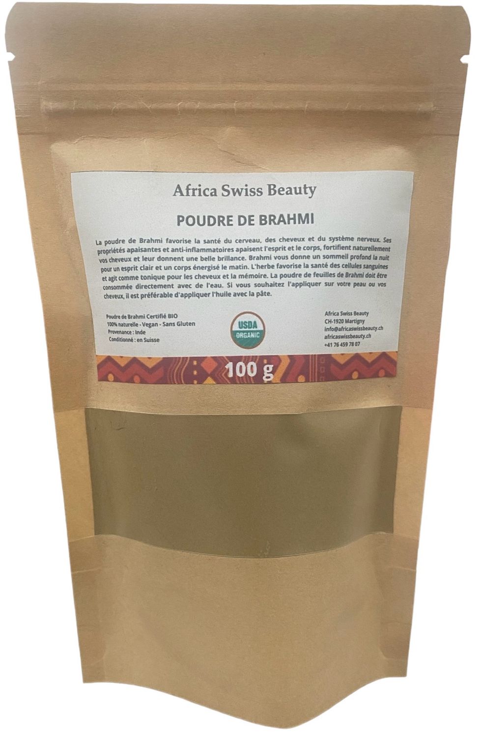 Poudre de brahmi Bio - 100% pure et naturelle - 100 g