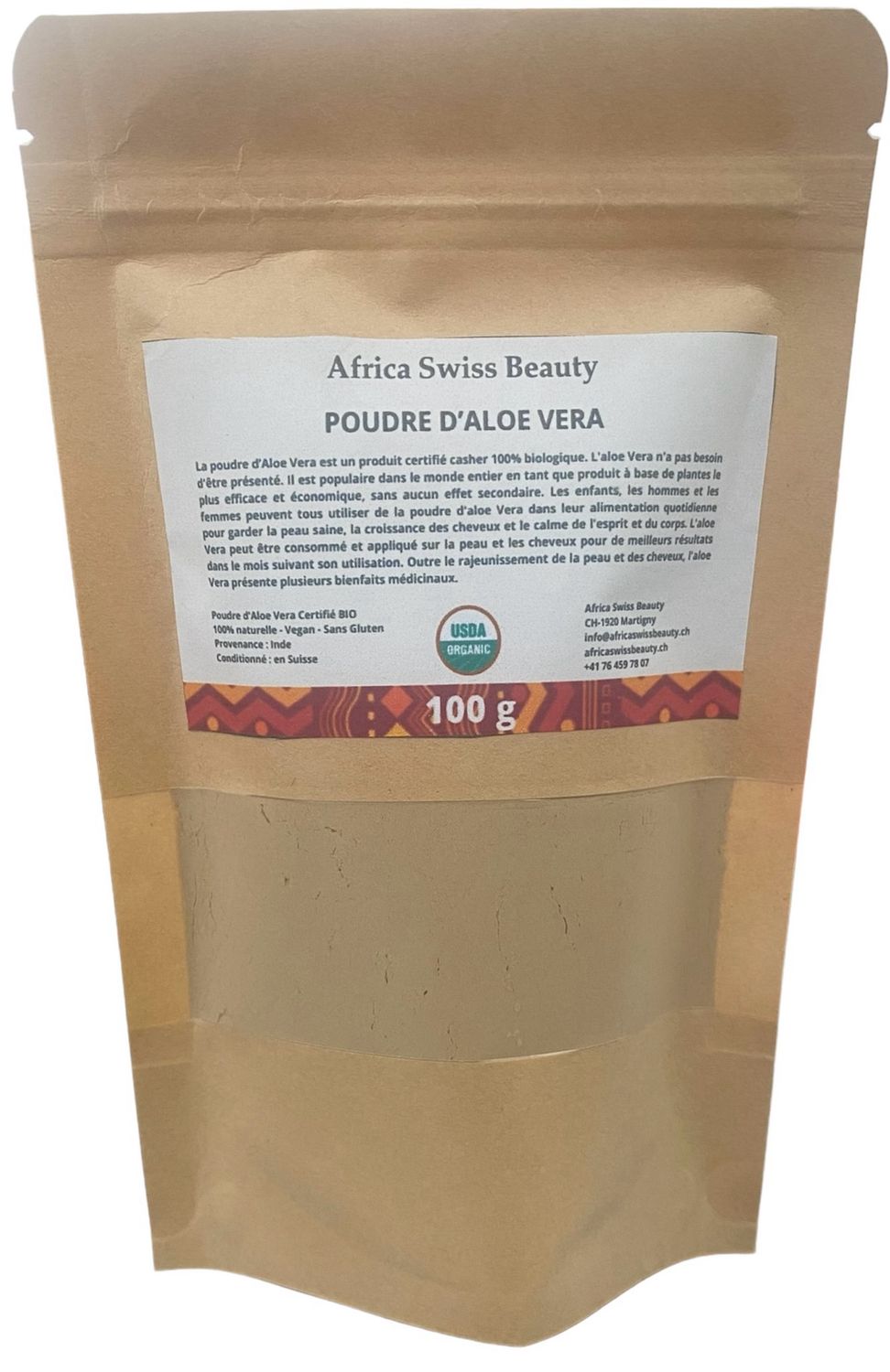 Poudre d&#39;aloe vera Bio - 100% pure et naturelle - 100 g