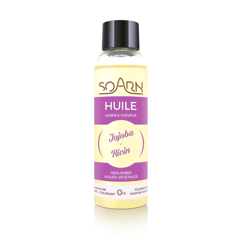 Huile pour le corps &amp; les cheveux - jojoba ricin - Soarn - 100 ml