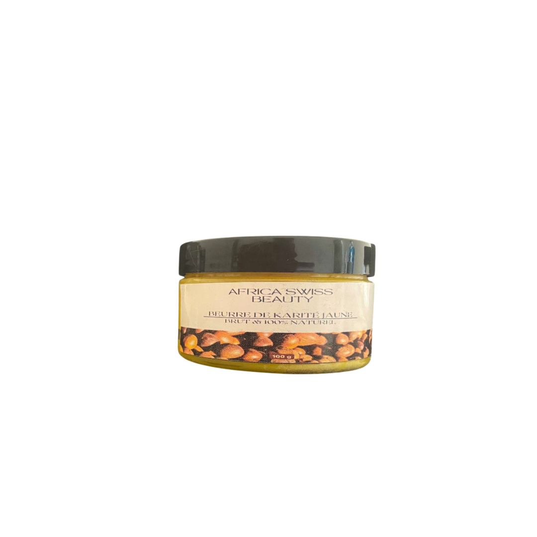 Beurre de karité brut jaune - 100% pur et naturel, Contenant (g): 100 g