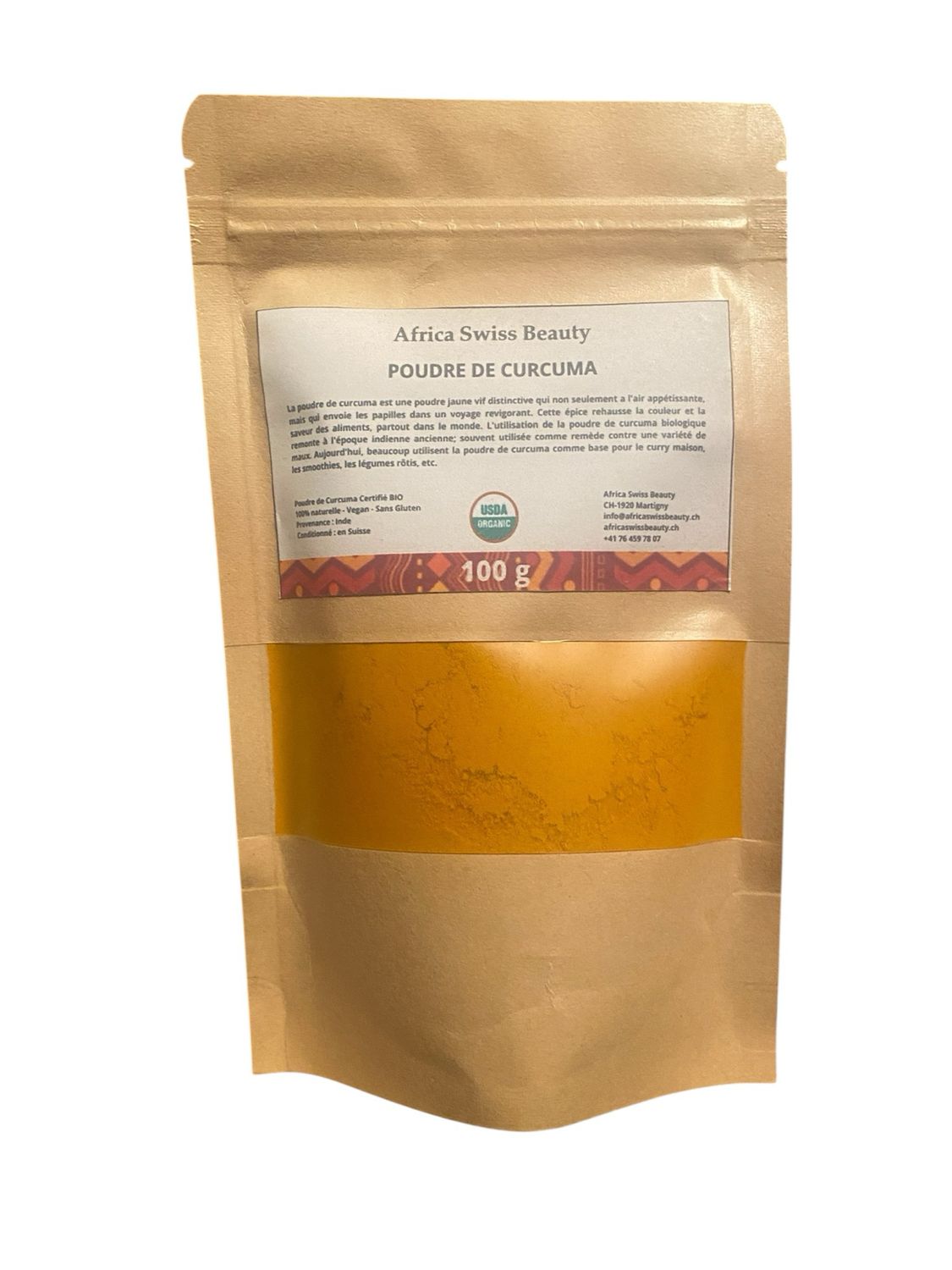 Poudre de curcuma bio - 100% pure et naturelle - 100 g