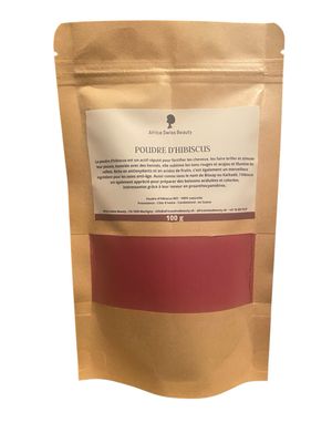 Poudre d&#39;hibiscus (bissap) - 100% pure et naturelle - 100 g