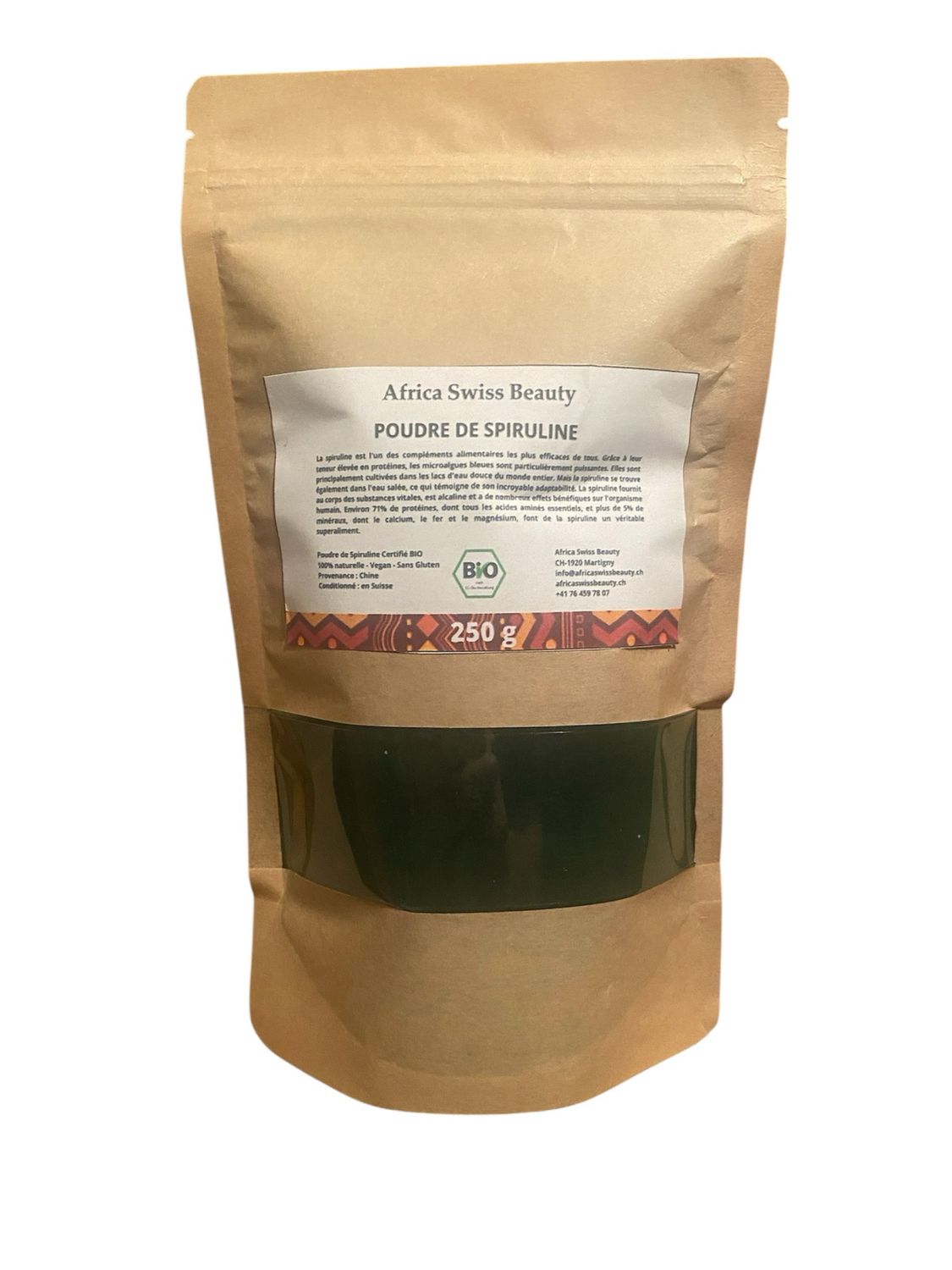 Poudre de spiruline Bio - 100% pure et naturelle - 250 g
