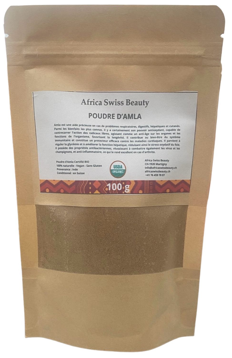 Poudre d'amla Bio - 100% pure et naturelle - 100 g