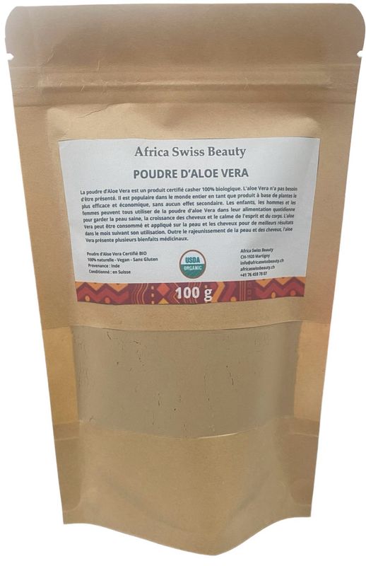 Poudre d'aloe vera Bio - 100% pure et naturelle - 100 g