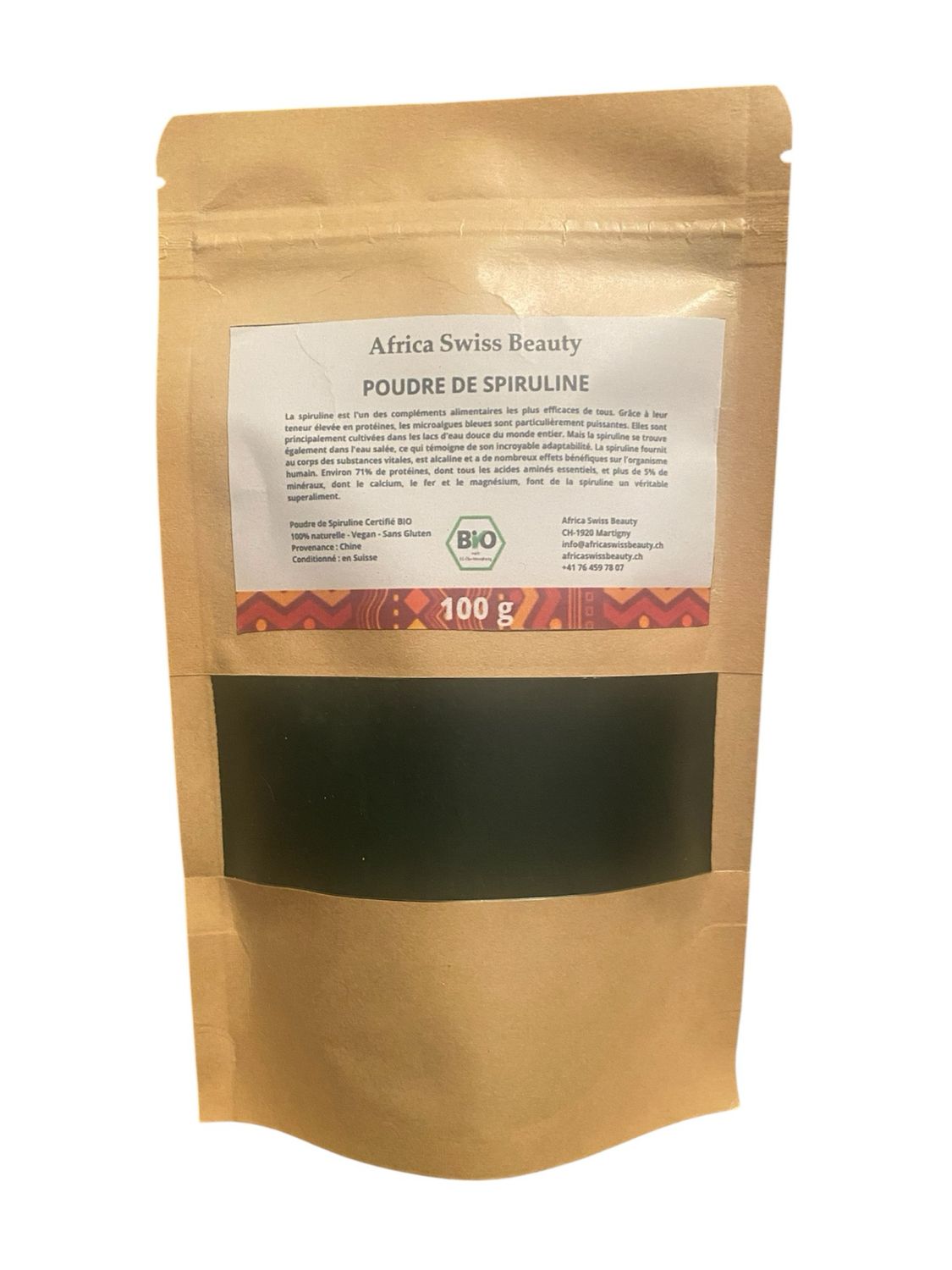 Poudre de spiruline Bio - 100% pure et naturelle - 100 g