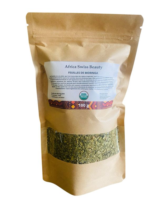 Feuilles de Moringa Bio - 100% pure et naturelle - 100 g