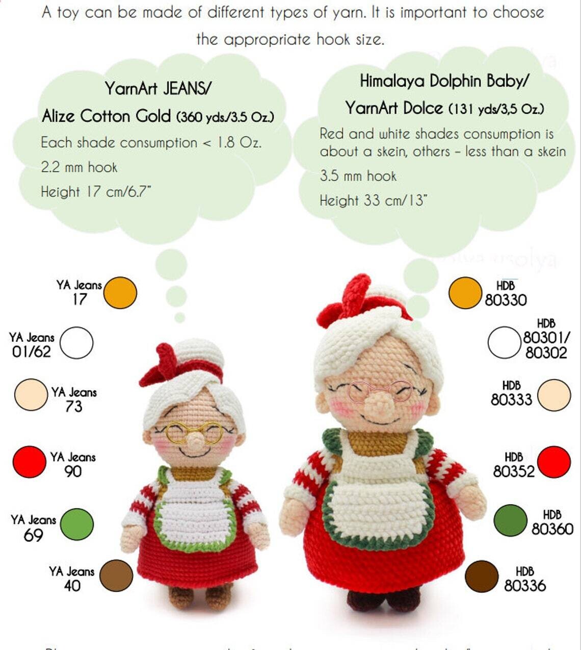 Crochet Pattern 2in1 | le Pere Noel and Granny Claus | PDF | ENGLISH+GERMAN