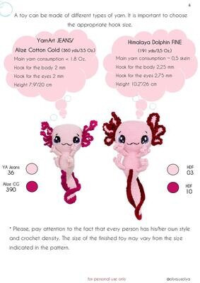 Crochet Pattern | Axolotl Finn | PDF | ENGLISH+GERMAN
