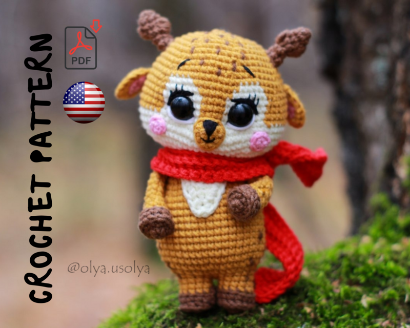 Crochet Pattern | Junior Christmas Reindeer | PDF | ENGLISH+GERMAN