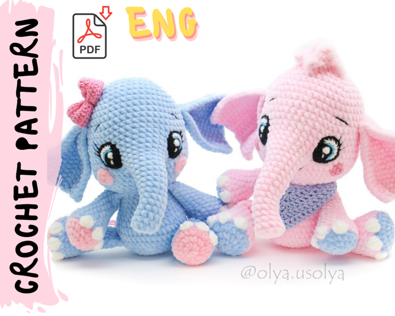 Crochet Pattern | Sima the baby Elephant| PDF | ENGLISH+GERMAN