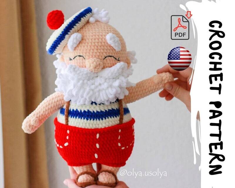 Crochet Pattern | Santa on vacation | Old Sailor | PDF | ENGLISH+GERMAN