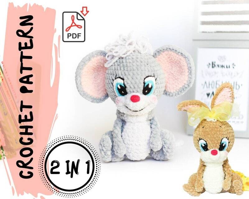 Crochet Pattern | Ike the Mouse and Iky the Rabbit | PDF | ENG