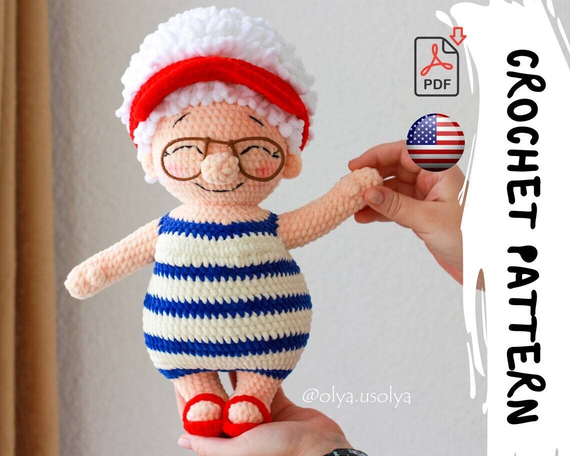 Crochet Pattern | Mrs. Santa on vacation | Granny Sailor | PDF | ENGLISH+GERMAN