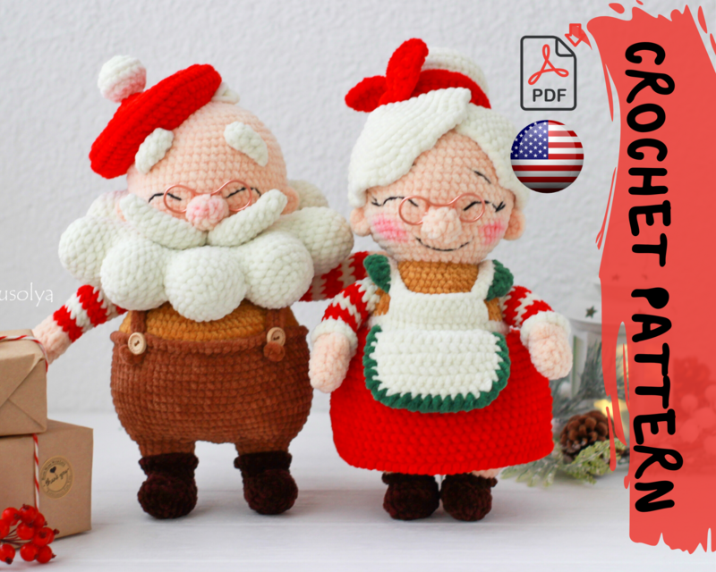 Crochet Pattern 2in1 | le Pere Noel and Granny Claus | PDF | ENGLISH+GERMAN