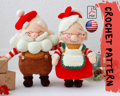 Crochet Pattern 2in1 | le Pere Noel and Granny Claus | PDF | ENGLISH+GERMAN