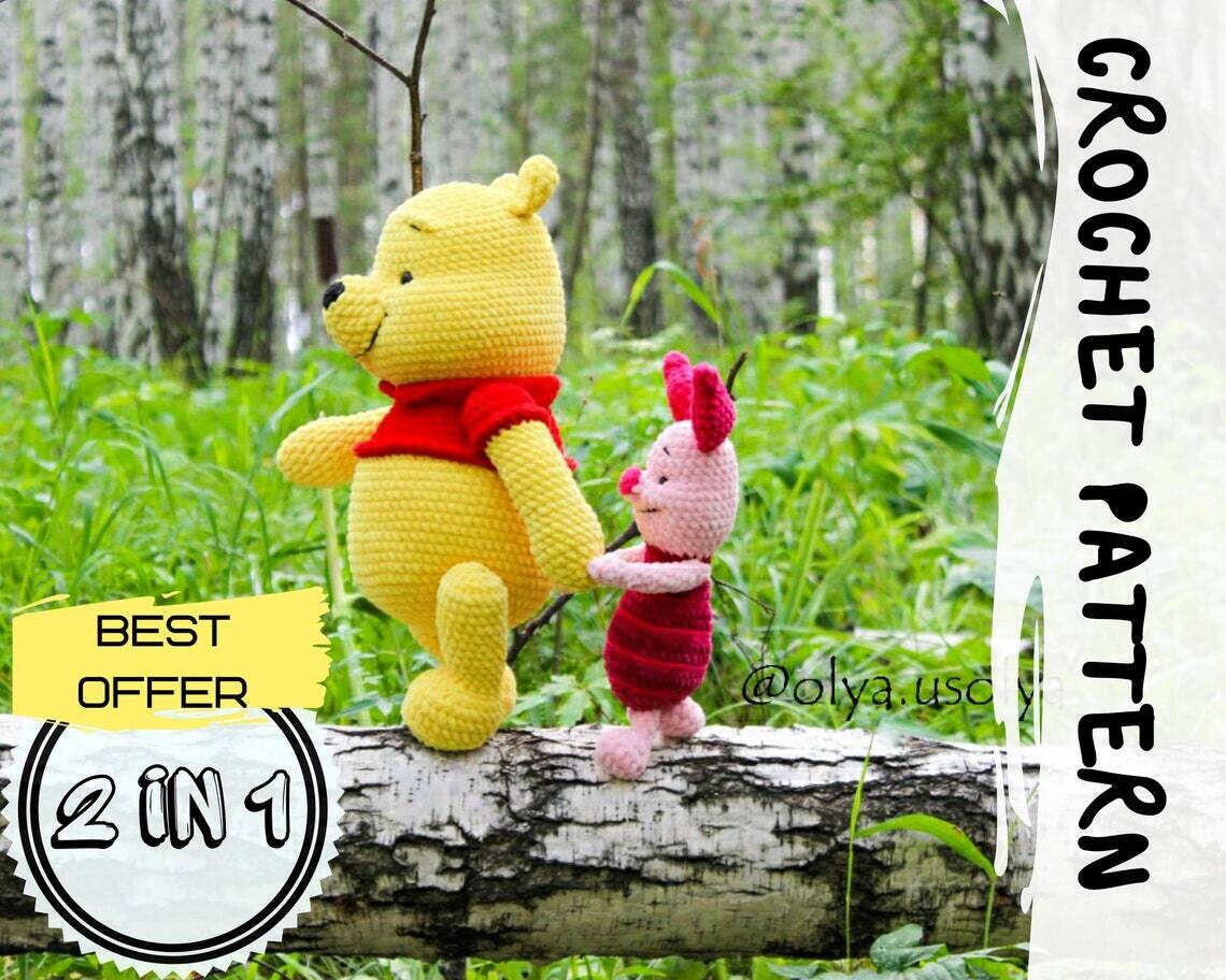 Crochet pattern 2 in1 | Winnie the Pooh and Piglet | PDF | ENGLISH
