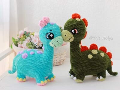 Crochet Pattern | Dino Family | PDF | ENGLISH+GERMAN