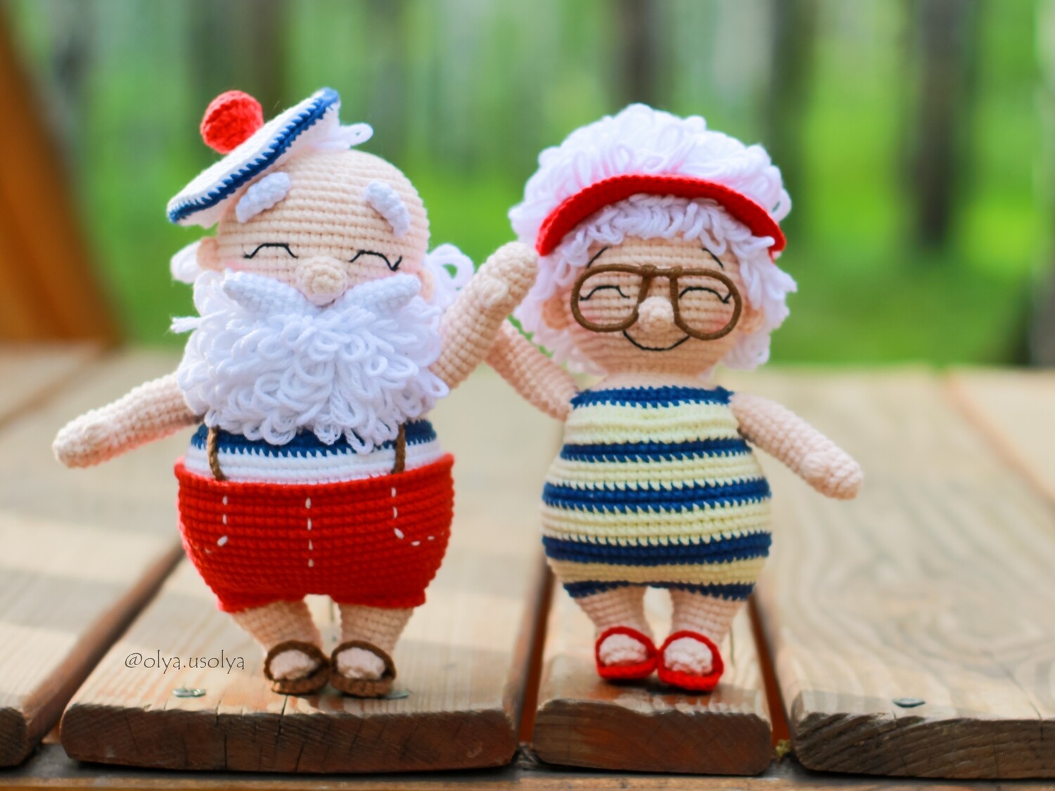 Crochet Pattern | 2 in1: Santa and Mrs. Santa on vacation | Old Sailor and Old Lady Sailor | PDF | ENGLISH+GERMAN
