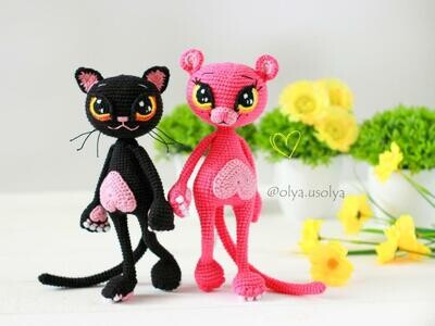 Crochet pattern | Pink Panther and Cat Lucienne | PDF | ENGLISH